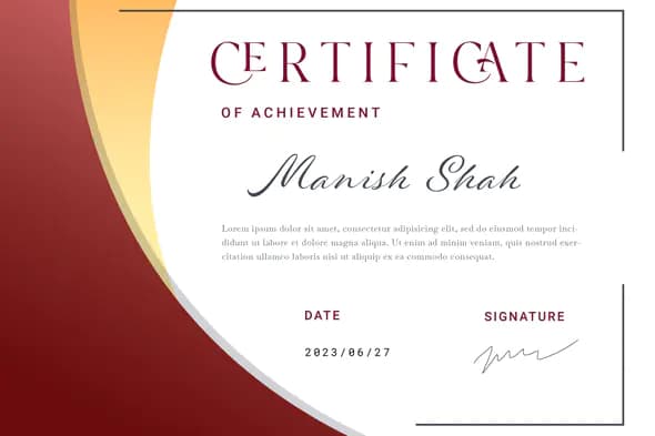Maroon and Gold Achievement Certificate Template