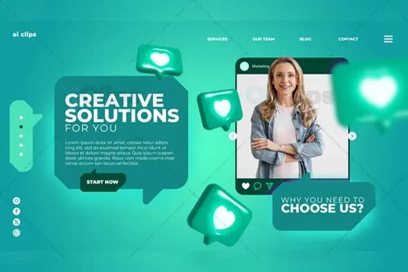 Creative Agency Web Banner PSD Template