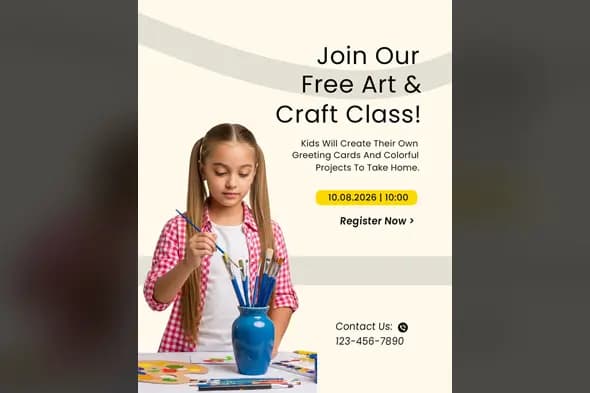 Children's Creative Art Class Promo Template