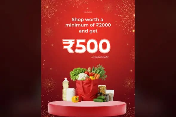 Festive Supermarket Offer Ad Template