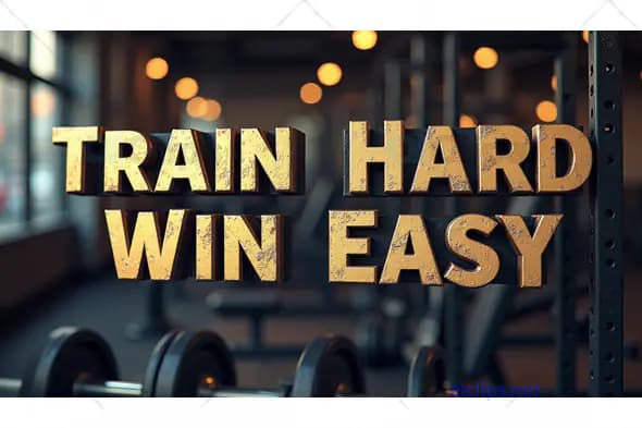 Motivational Gym Quote - Train Hard, Win Easy
