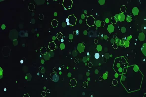 Futuristic Green Hexagonal Grid - Tech Motion Graphic