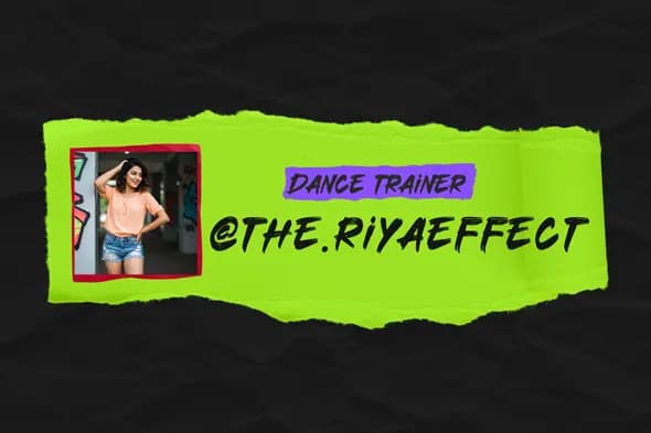 Neon Ripped Paper Dance Trainer Social Handle Template