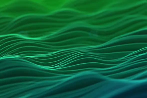 Abstract Green Waves – Fluid Motion for Technology and Data Visualization