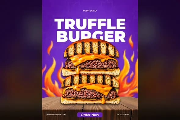 Gourmet Burger Social Media  Template