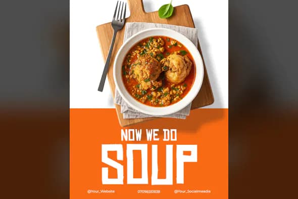 Soup Restaurant Social Media Ad Template