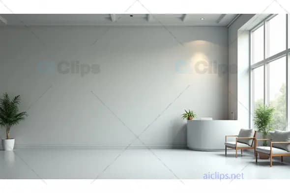 Modern Office Reception Area with Minimalist White Design