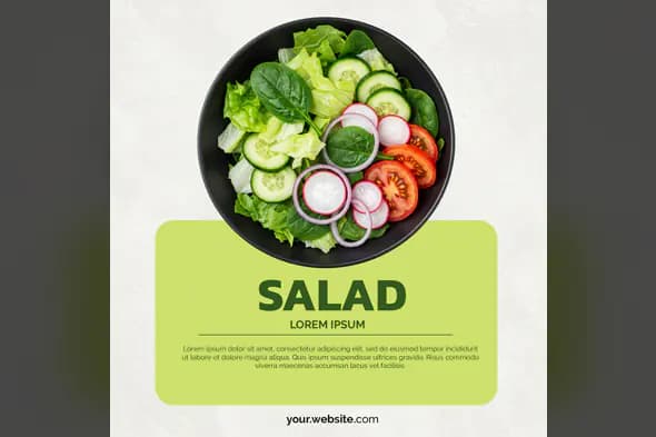Fresh Salad Bowl Social Media Template