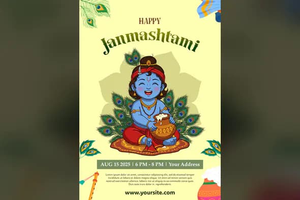 Janmashtami Celebration Invitation Template