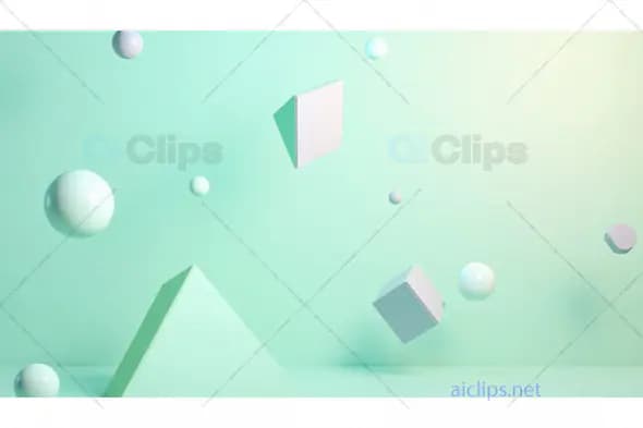 Minimalist Mint Green Geometric Shapes Background