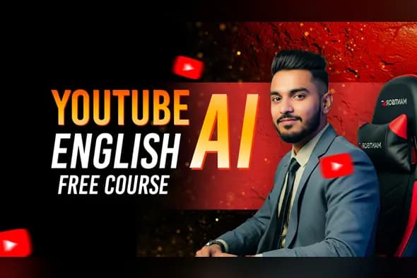 AI English Course YouTube Thumbnail Template