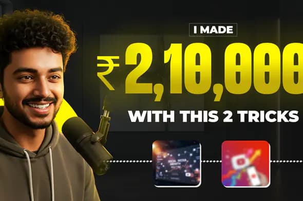 ₹2,10,000 Earnings YouTube Thumbnail Template Featuring Indian Host