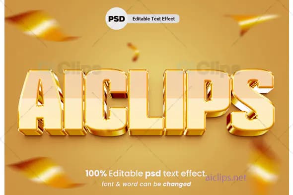 Golden Text Effect PSD