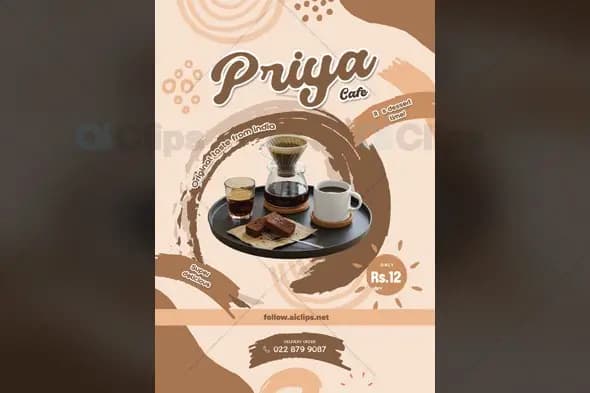 Vintage Style Coffee Shop Menu Poster Template