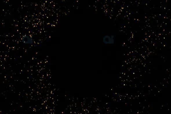 Golden Floating Particles on a Dark Background