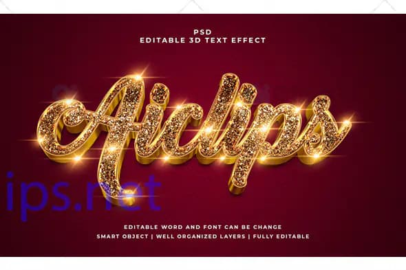 Glitter Gold Text Effect PSD