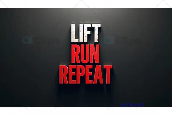 Lift, Run, Repeat - Bold Red Fitness Poster