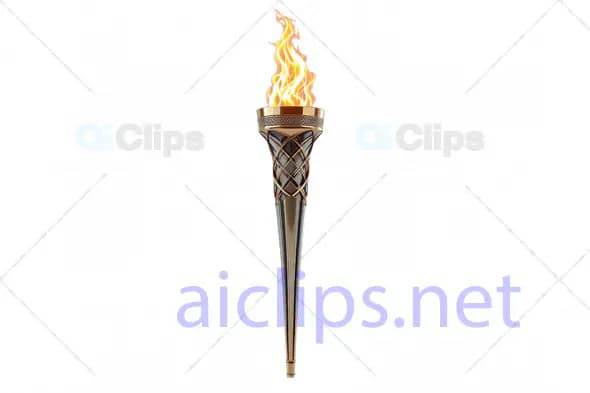 Elegant 3D Torch with Flame Model