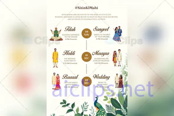 Indian Wedding Timeline PSD Template