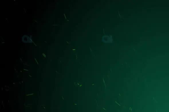 Subtle Green Sparks – Mystical Particle Motion on Gradient Background