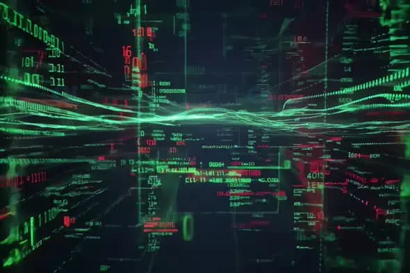 Futuristic Data Stream – High-Tech Digital Code Visualization