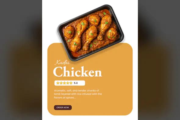 Spicy Kadai Chicken Menu Banner