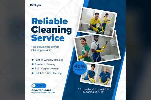 Professional Cleaning Service Company Marketing Design Template