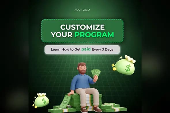 3D Financial Program Promotional Template