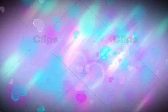 Dreamy Pastel Hearts and Light Bokeh Romantic Background Animation