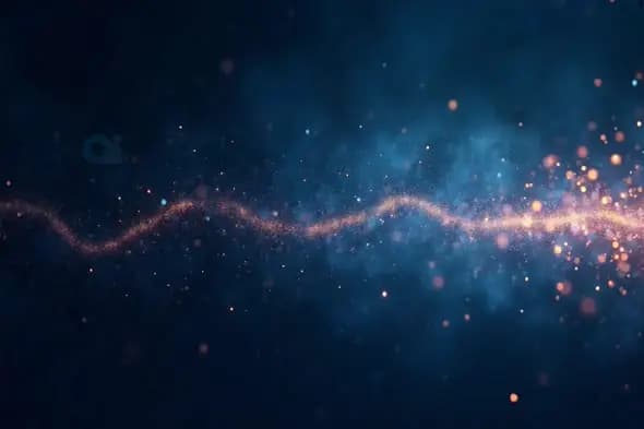 Glowing Particle Wave on Dark Cosmic Background