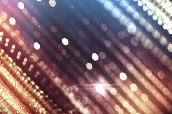 Golden Bokeh Lights and Diagonal Sparkling Rays