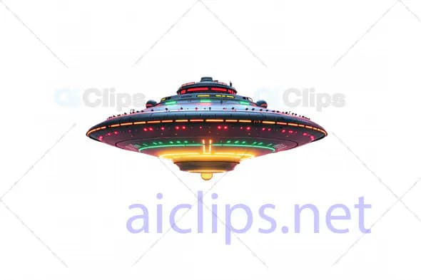 Retro Futuristic UFO Spaceship 3D Model