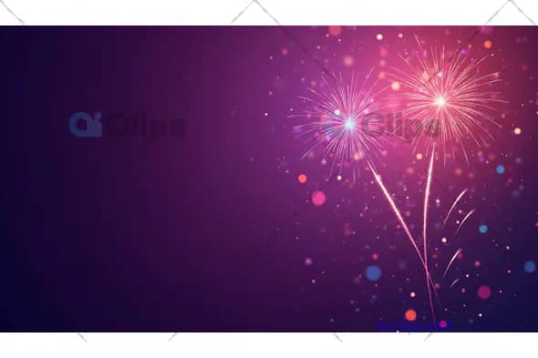 Purple Fireworks Burst Celebration Background