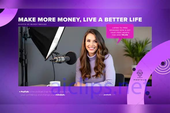 Podcast Promotion Banner PSD Template