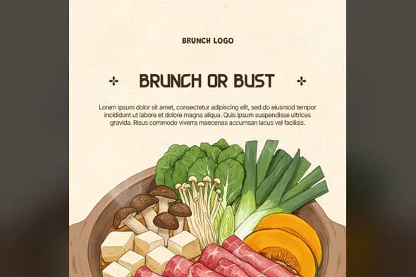 Brunch Restaurant Social Media Template