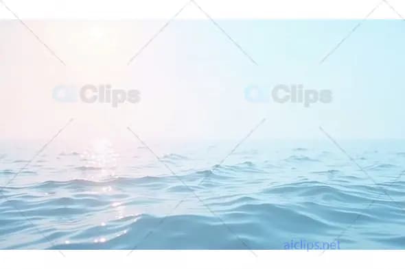 Sunlit Ocean Horizon with Gentle Waves