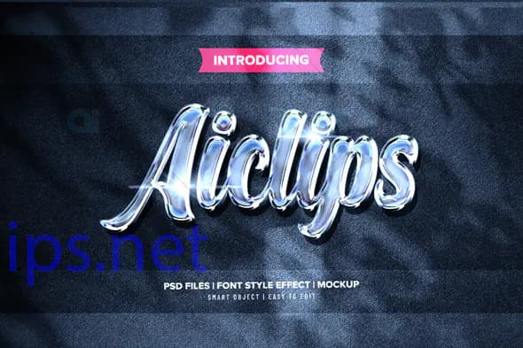Chrome Script Text Effect PSD