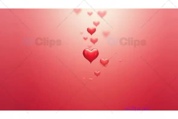 Floating Red Hearts on Gradient Pink Background