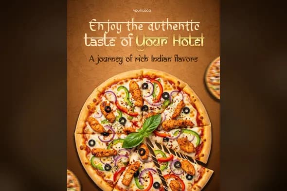 Indian Fusion Pizza Restaurant Advertisement Template