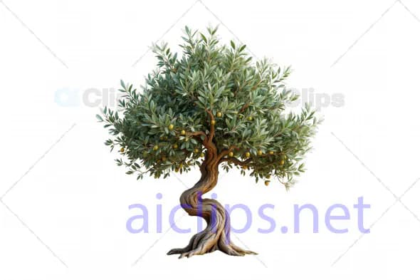 Realistic 3D Miniature Olive Tree Model with Twisted Trunk and Olives
