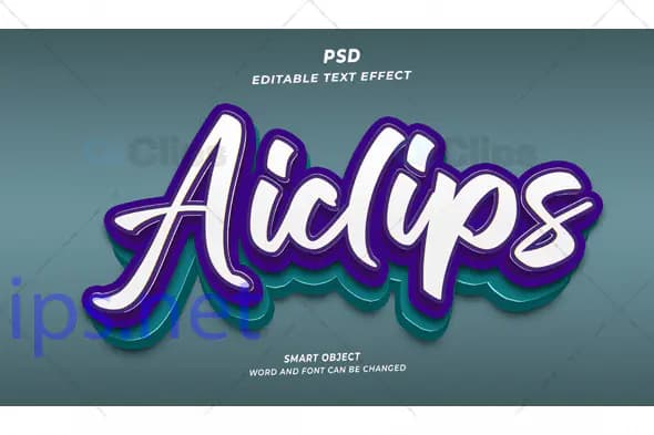 3D Bold Script Text Effect PSD