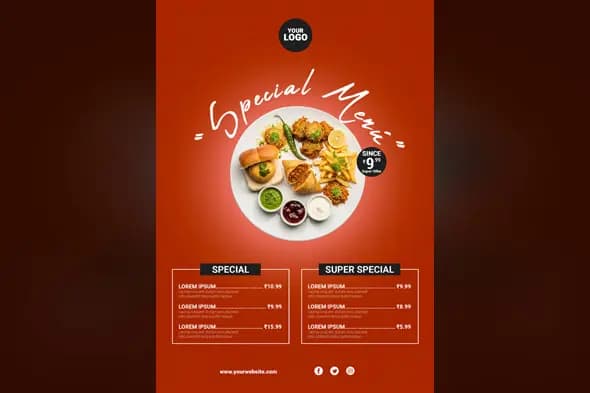 Indian Street Food Special Menu Template