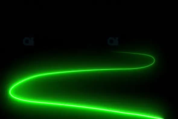 Curved Green Neon Light Trail Effect