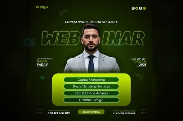 Professional Digital Marketing Webinar Announcement Template