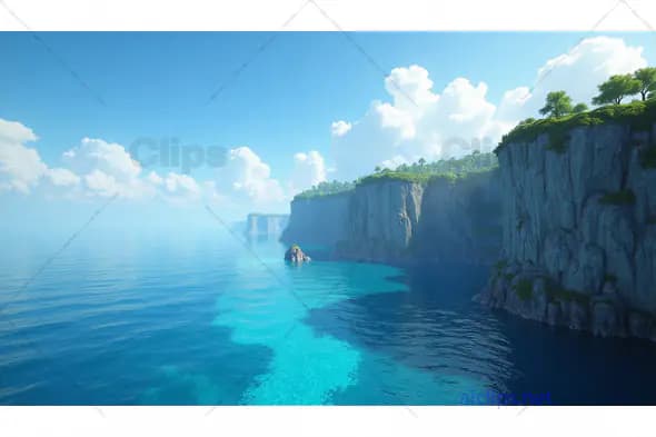 Idyllic Coastal Cliffs and Azure Waters