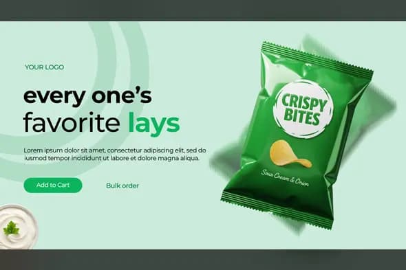 Crispy Snack Food Web Banner Template