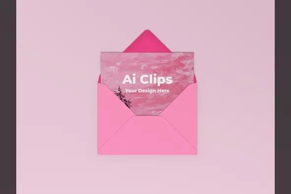 Purple Envelope & Card Mockup