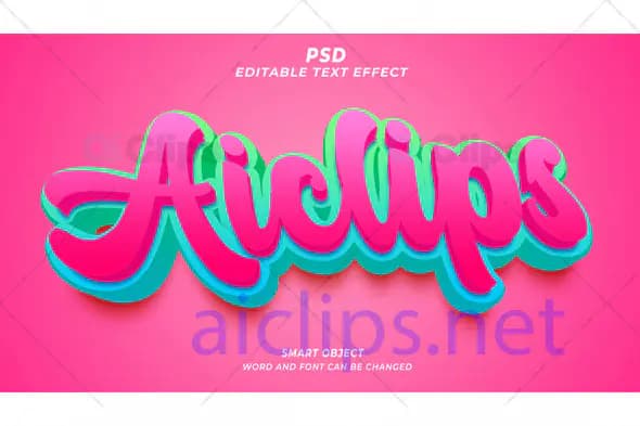 3D Retro Pop Text Effect PSD