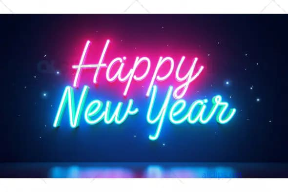 Happy New Year Neon Sign – Festive Neon Typography Design