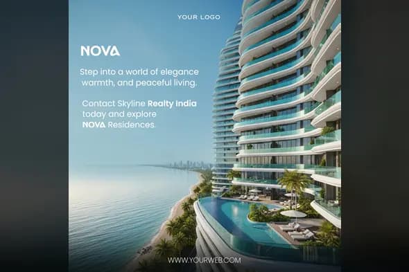 Modern Oceanfront Residence Marketing Template